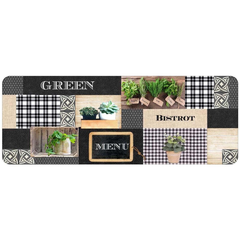 d'Intérieur Tapis de cuisine mousse green bistrot 45x120cm multicolore – Douceur
