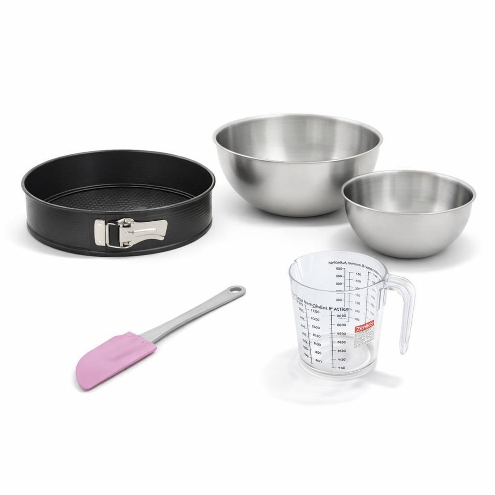 Set pâtisserie avec moule à manqué 24 cm, 2 bols à mixer, verre mesureur et spatule zenker – ZENKER