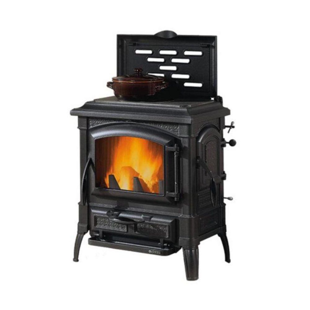 EXTRAFLAME Poêle à bois 7.7kw fonte émaillée noir - isettacclean – NORDICA