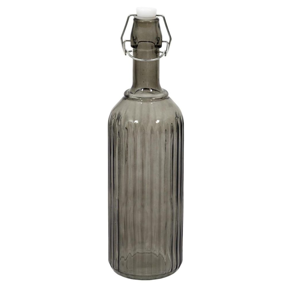 Home Deco Factory Bouteille en verre design clapet 1l gris – The
